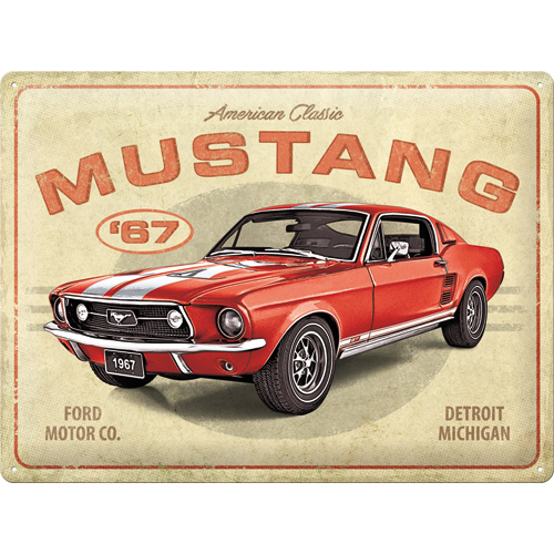 Cartello Ford Mustang - GT 1967 - 30x40 cm
