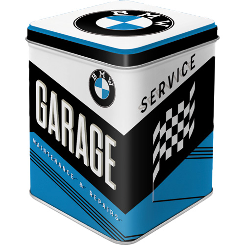 Scatolina porta tabacco / tea - BMW - Garage 7,5 X 7,5 X 9,5 h cm