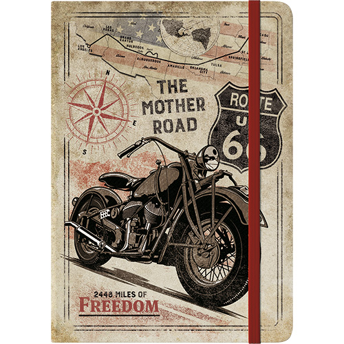 Notebook Route 66 Bike Map, formato A5