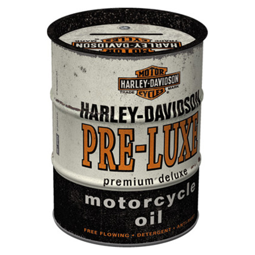 Salvadanaio in metallo - Oil Barrel, 9,3 x 11,7 cm, Harley-Davidson Pre Luxe
