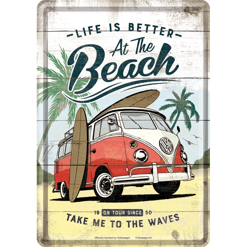 Cartolina VW Bulli Beach - 10 x 14 cm