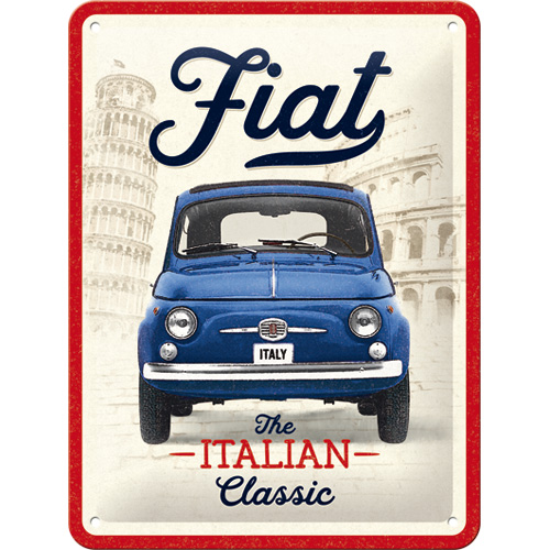 Cartello Fiat 500 - The Italian Classic - 15x20 cm