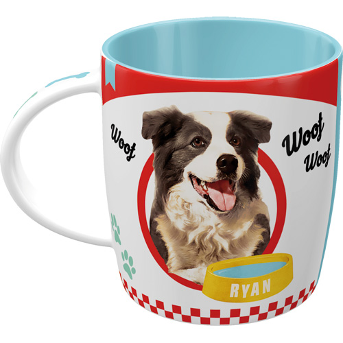 Tazza in ceramica Dogs - Woof, diametro 8,5 x h 9 cm