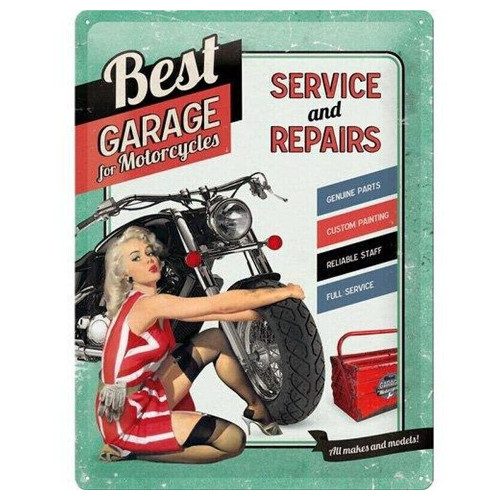 Cartello Best Garage For Motorcycles 2 - 30x40 cm