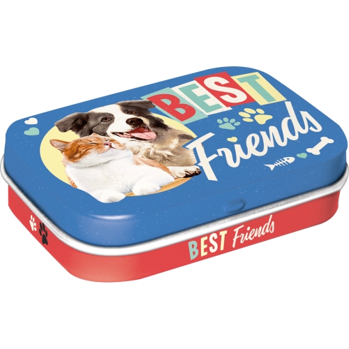 Scatolina in metallo con mentine 6 x 4 x 1,7 cm, Best Friends Cat & Dog