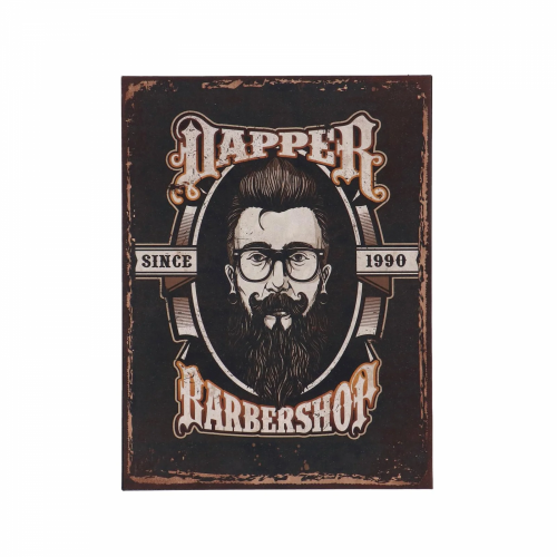 Targa in metallo UAPPER BARBERSHOP - 30x40 cm