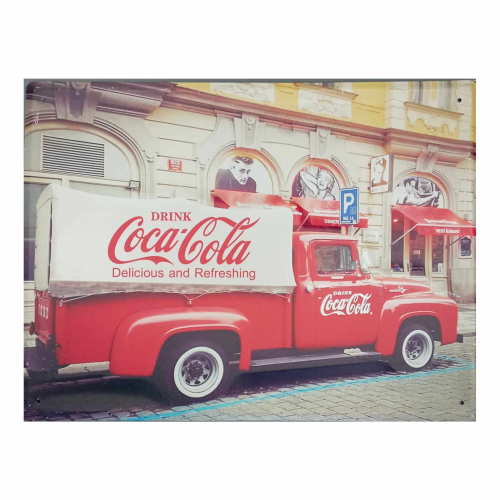 Targa in metallo COCA COLA TRUCK - cm 30x40