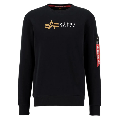 Felpa ALPHA LABEL SWEATER by Alpha Industries - Black